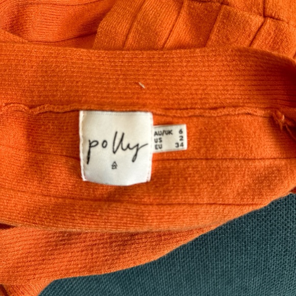 Princess Polly orange high neck crop top with ring - Picture 3 of 3